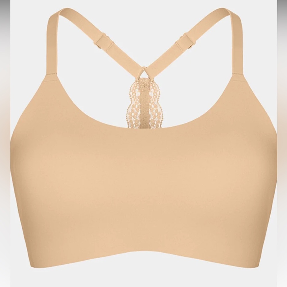 Tan Knix Racerback Bra with Lace Detail
